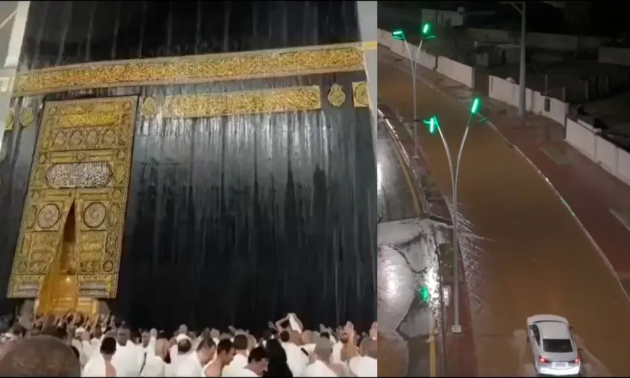 مکہ مکرمہ سمیت سعودی عرب کے مختلف شہروں میں موسلادھار بارش؛ سڑکیں زیرِ آب