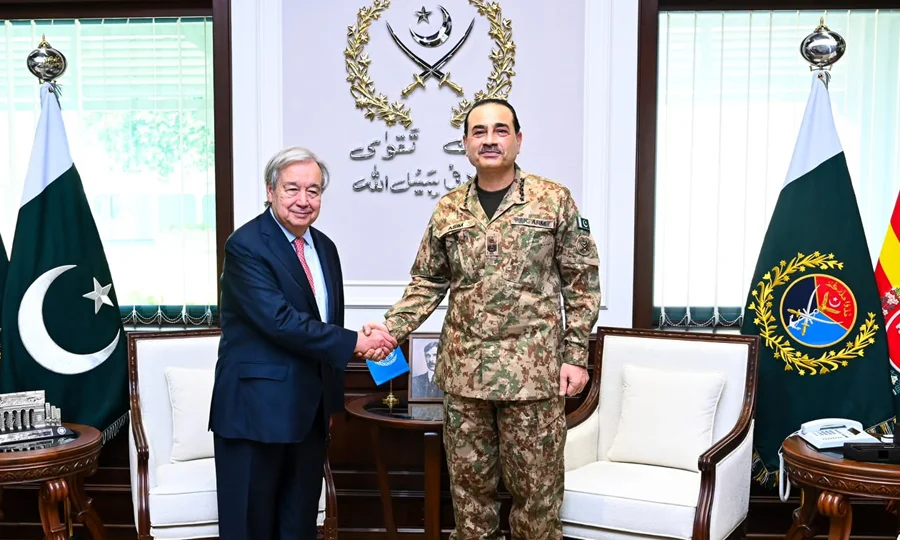 انتونیو گوتریس کی جی ایچ کیو آمد، علاقائی و عالمی امن پر اہم گفتگو