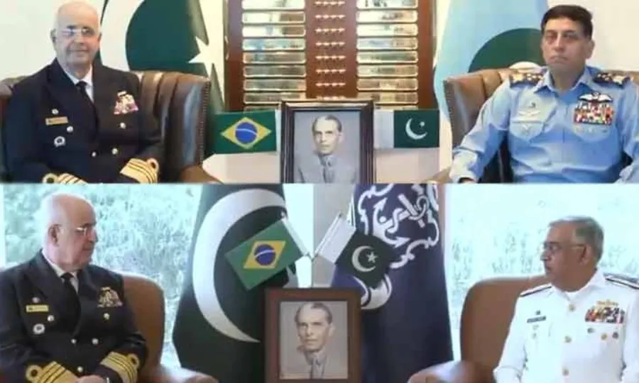 برازیلی افواج کے وفد کی سربراہ پاک بحریہ اور ایئر چیف سے ملاقاتیں، دفاعی تعاون بڑھانے پر اتفاق